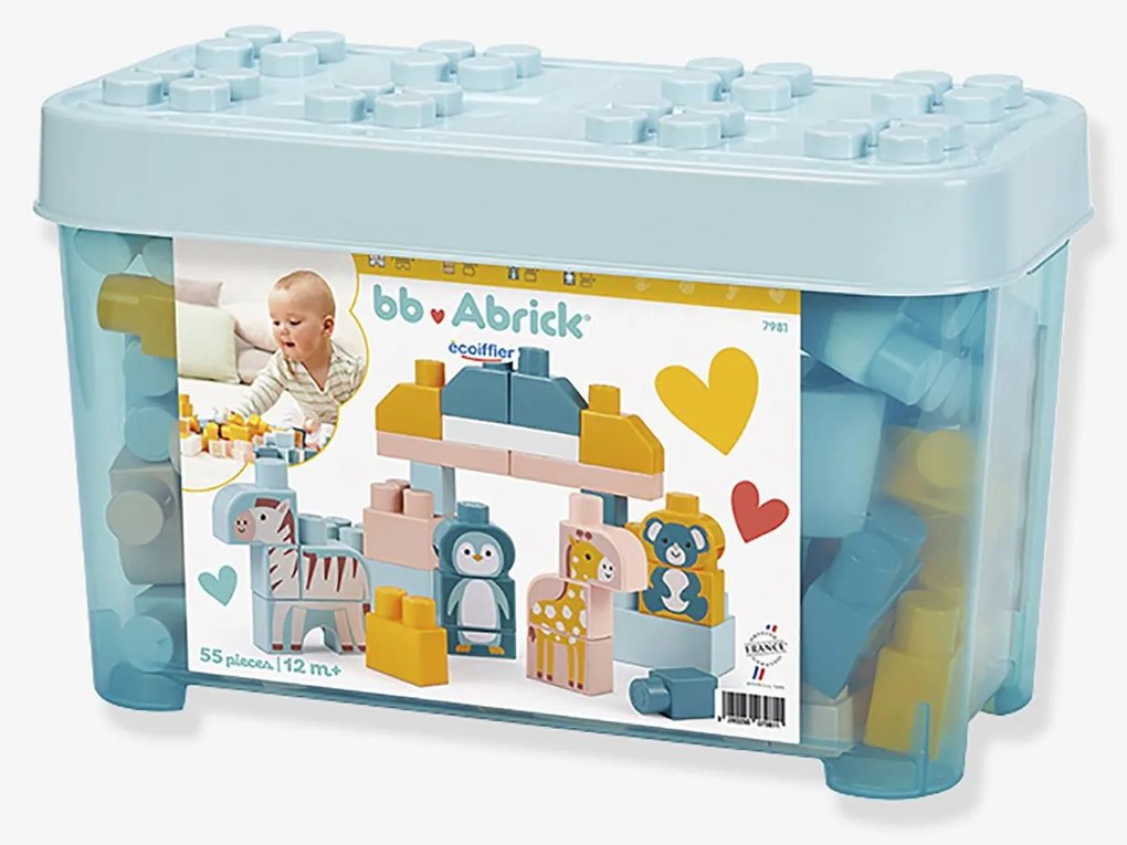 Abrick Barril de tijolos animais do mundo ECOIFFIER. multicolor