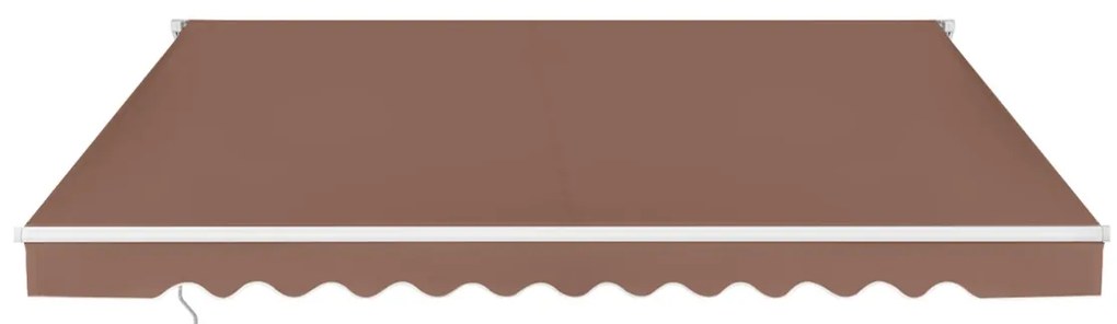 Toldo retrátil de alumínio para pátio, proteção solar com manivela, 3,6 m × 3 m, cinza