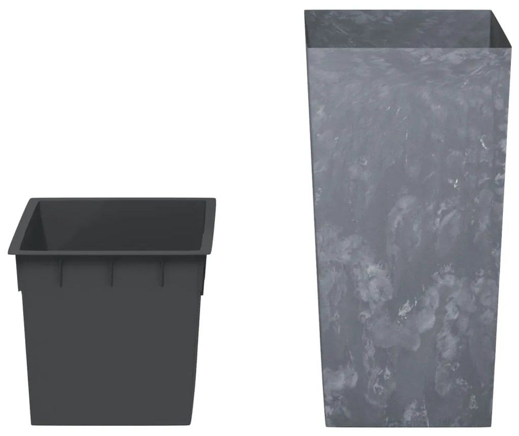 Vaso c/ interior removível 21/49 L + aspeto cimento cinza