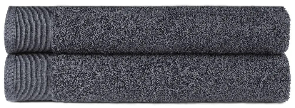 vidaXL Conjunto toalhas banho 2 pcs algodão 450 g 70x140 cm antracite