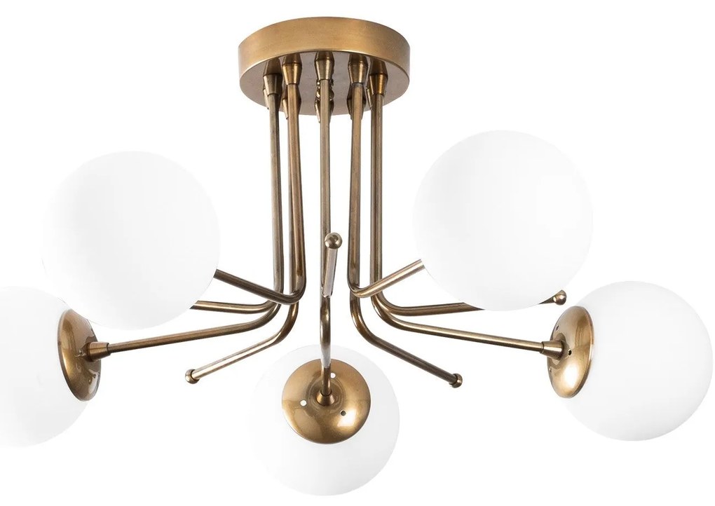 Lustre Daisy – Dourado e Branco – 80 x 80 cm