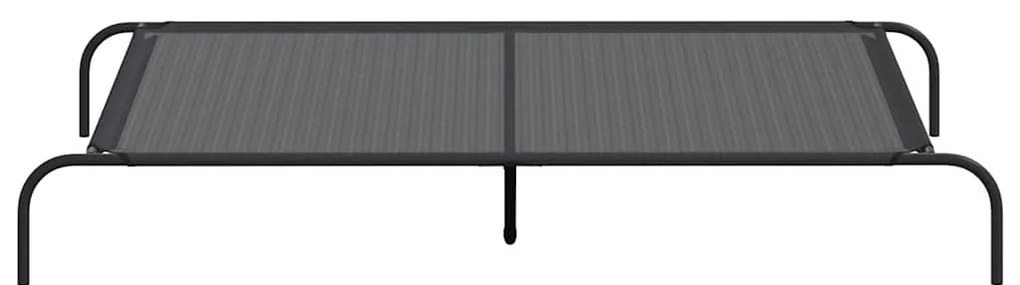 Cama para cães elevada 150x90x20 cm Textilene e aço preto