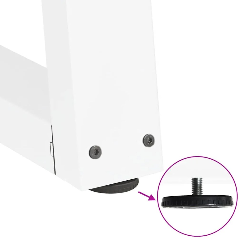 Pés para mesa de jantar em V, 2 peças, branco, 100x(72-73,3) cm, aço