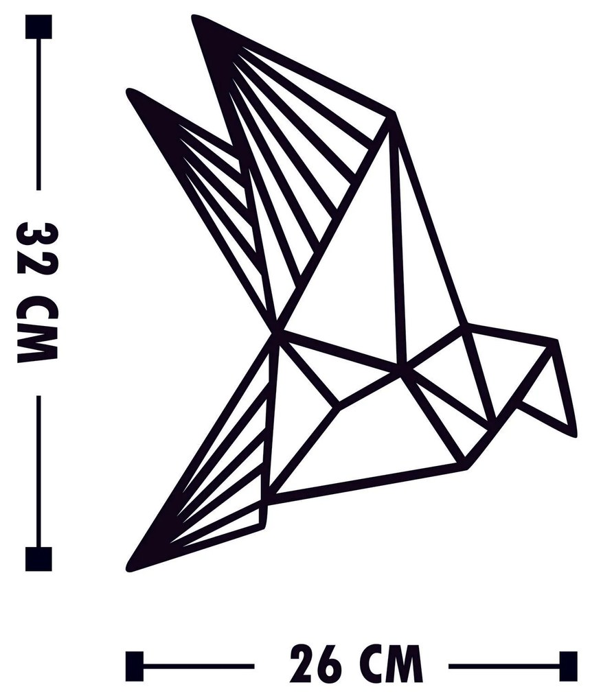 Acessório Decorativo de Parede Oragami – Preto – 26 x 32 cm, 29 x 32 c