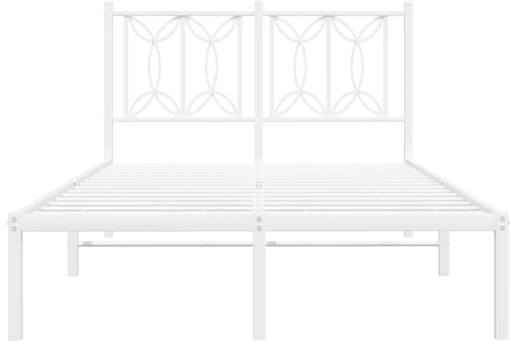 Estrutura de cama com cabeceira 120x200 cm metal branco