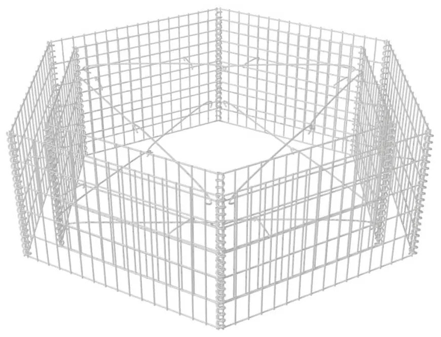 Canteiro elevado/cesto gabião hexagonal 160x140x50 cm