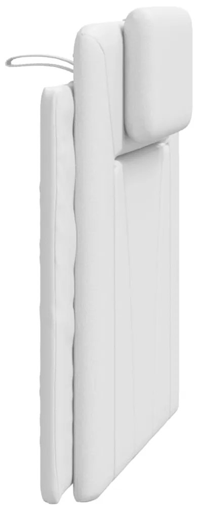 Almofadão de cabeceira 80 cm couro artificial branco