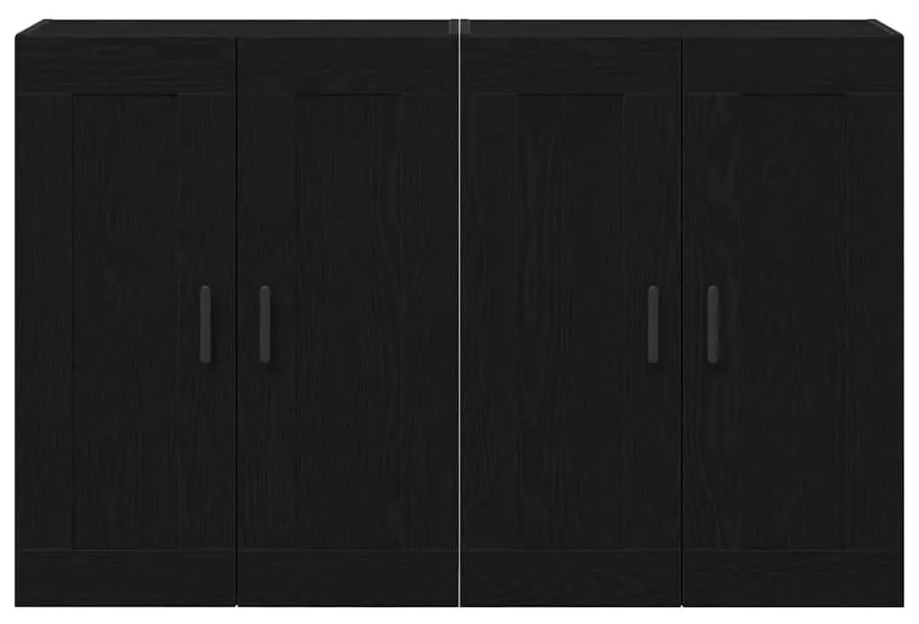 Armários Montados na Parede 2 pcs Carvalho Preto Madeira Derivada