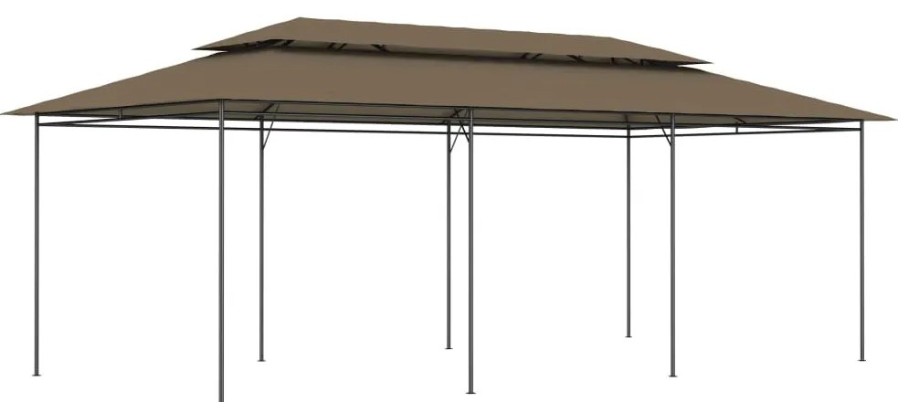vidaXL Gazebo 600x298x270 cm 180 g/m² cinzento-acastanhado