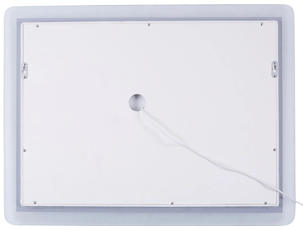 Espelho de parede prateado com iluminação LED 60 x 80 cm CORROY Beliani