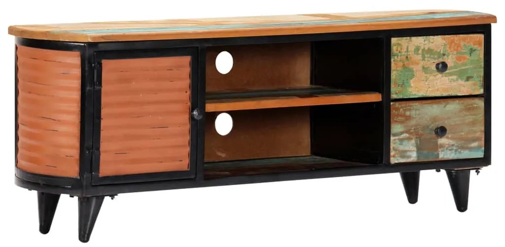 Móvel de TV 120x30x45 cm madeira recuperada maciça