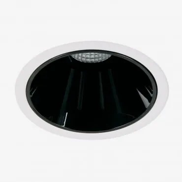 Downlight Led Embutido Com Moldura Redonda Ø8 Cm Em Alumínio Luisiana Branco - Preto & 38º & Branco Frio 4000k & 11 W - Sklum