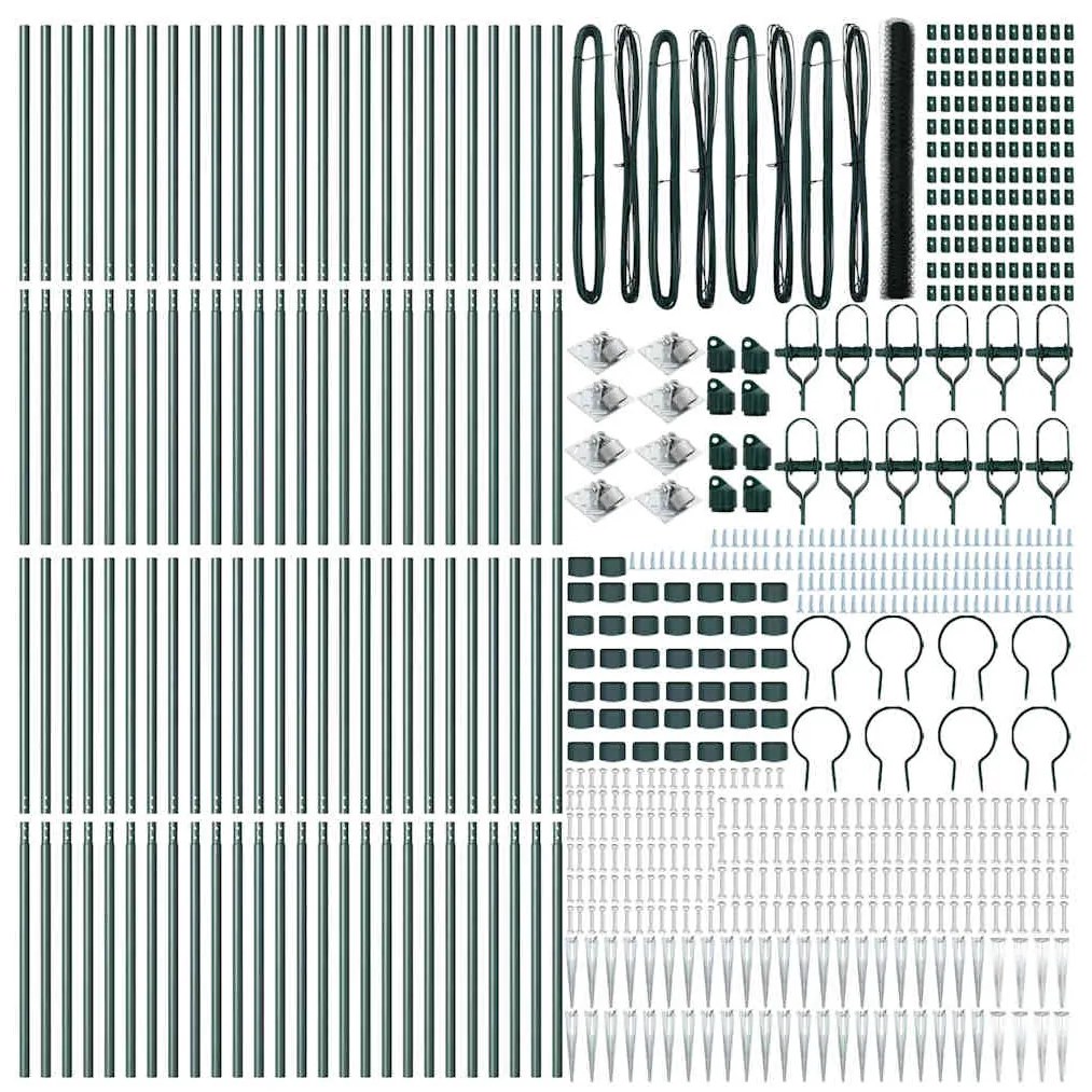 Cerca Hexagonal vidaXL Verde 1,5x100 m Aço