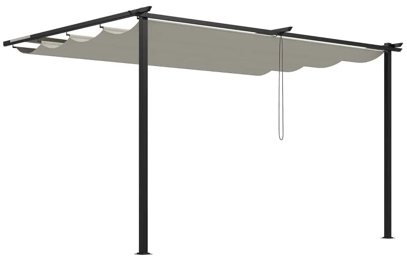 Pérgola de Parede com Toldo Retrátil – Modelo Coimbra – 3,9x2,9 m – Es