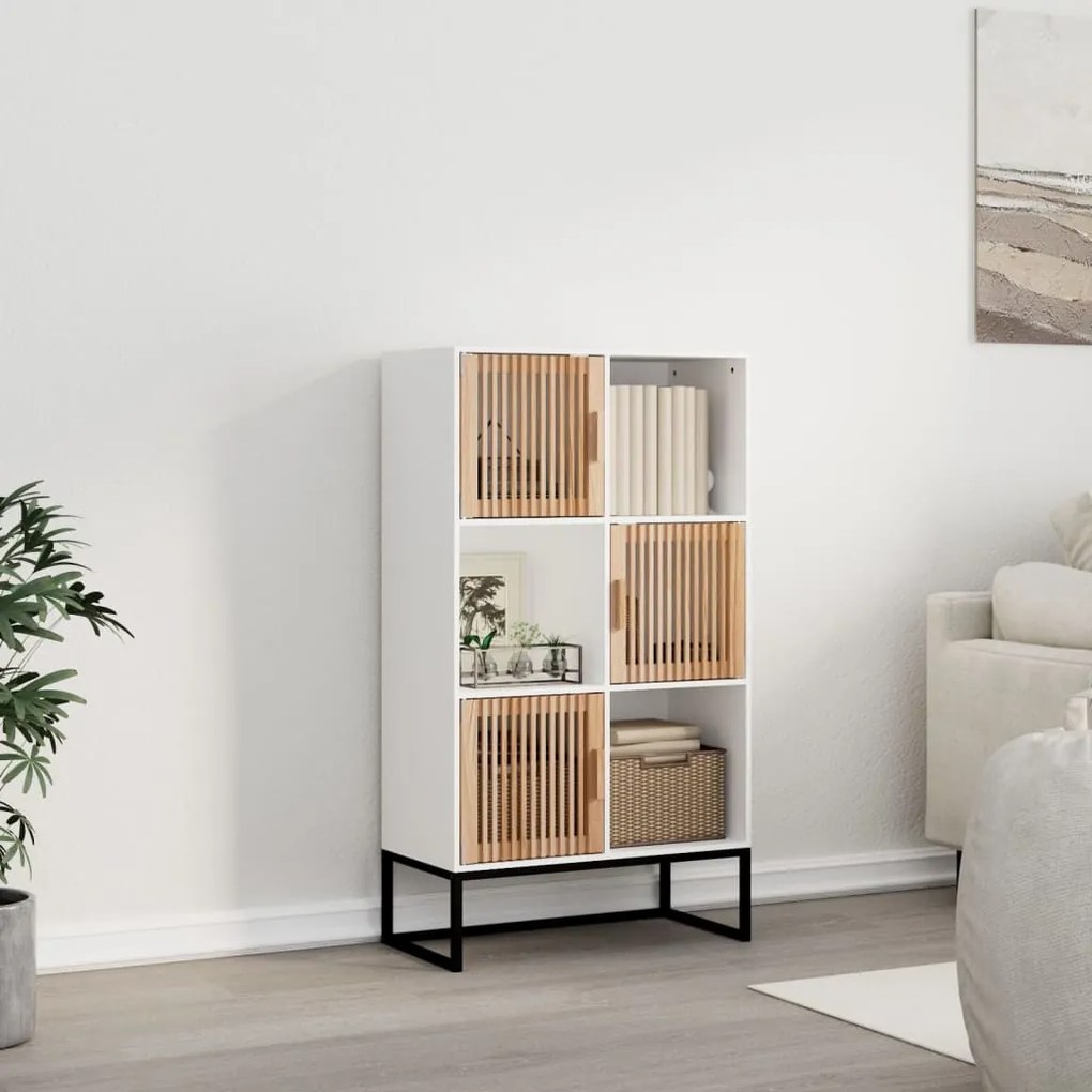 vidaXL Aparador alto 70x35x125 cm derivados de madeira branco