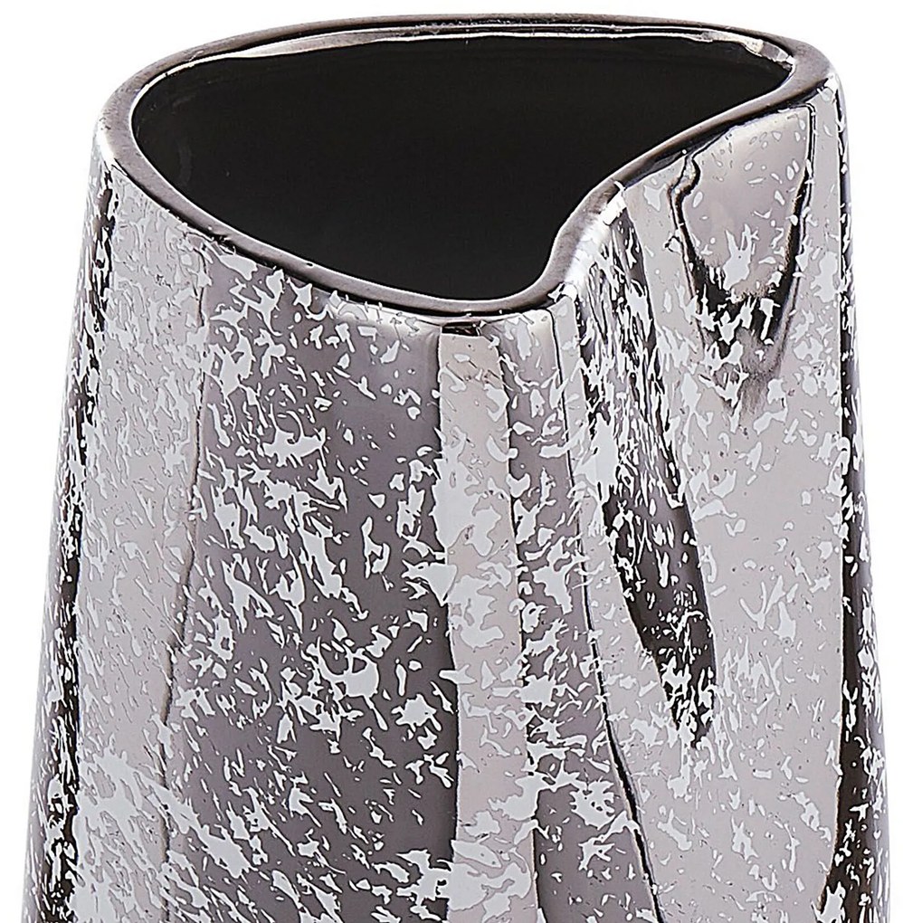 Vaso de cerâmica grés prateada 27 cm CIRTA Beliani