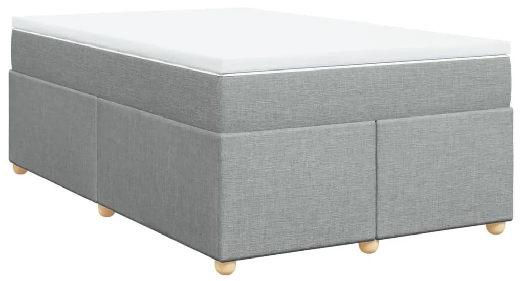 Cama boxspring com colchão 120x190 cm tecido cinzento-claro