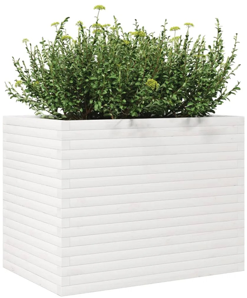 Vaso/floreira de jardim 90x60x68,5 cm pinho maciço branco