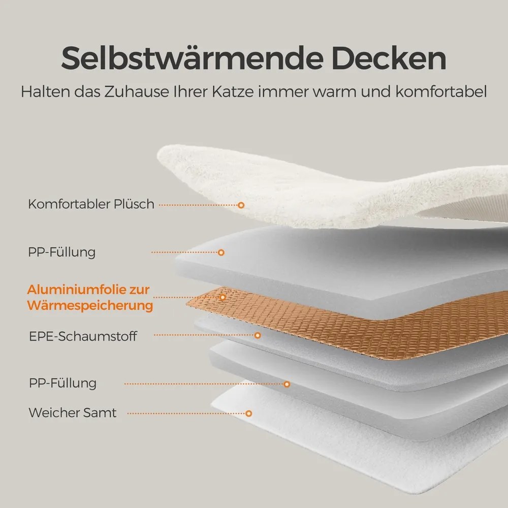 Arranhador para gatos com plataformas 50 x 50 x 160 cm branco creme-bege