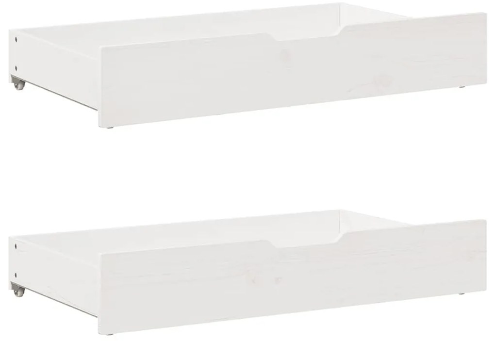 Cama sem colchão 200x200 cm madeira de pinho maciça branco