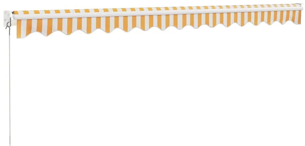Toldo retrátil 4x3 m tecido e alumínio amarelo e branco