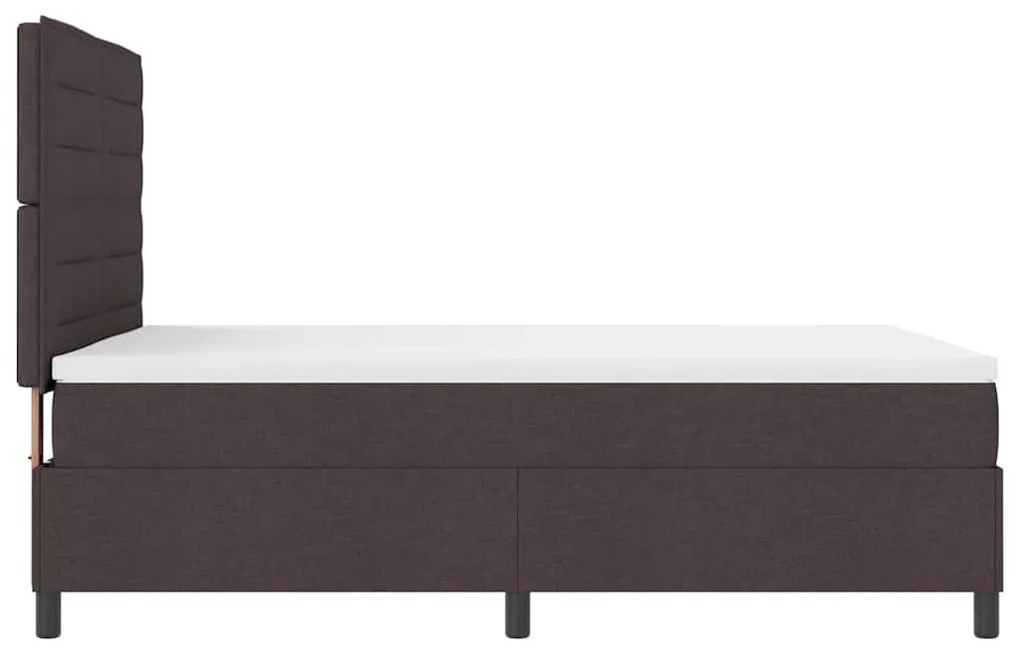 Cama Box com Colchão e LED - Castanho Escuro, 140 x 200 cm, Tecido