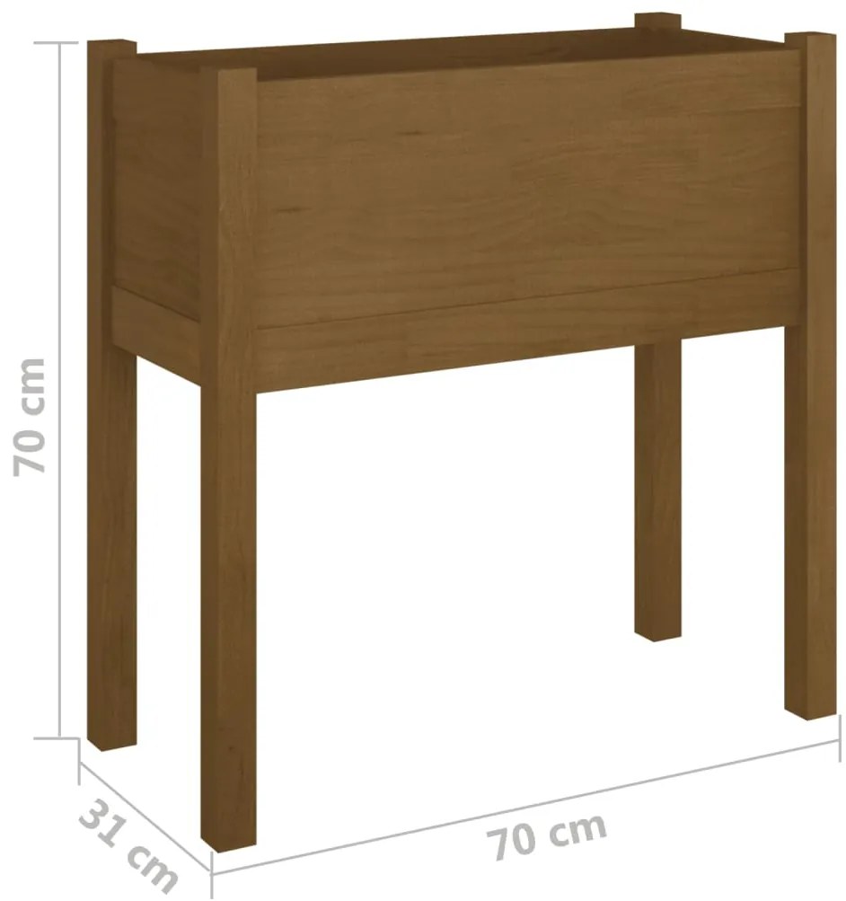 Vaso/floreira de jardim 70x31x70 cm pinho maciço castanho-mel