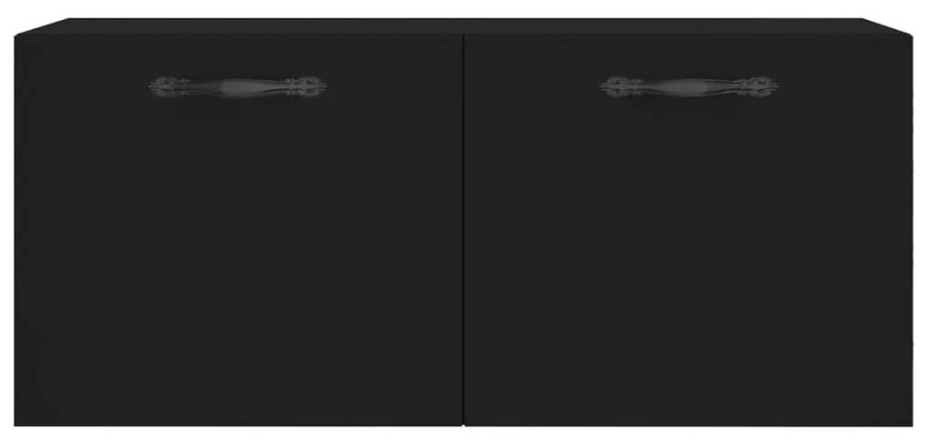 Armário de parede 80x36,5x35 cm derivados de madeira preto