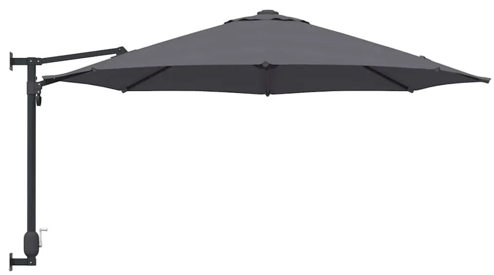 Parasol de Jardim Montado na Parede Antracite 250 cm
