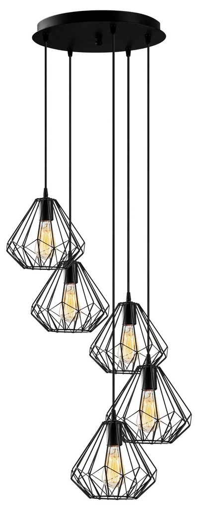 Candeeiro de Teto Diamond – Preto – Ø 50 cm x 117 cm