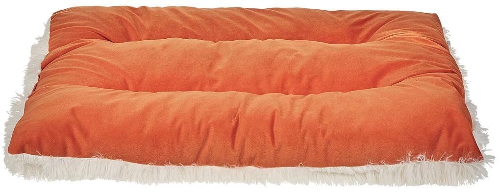 Cama para animal de estimação em veludo laranja 70 x 55 cm ERGANI Beliani