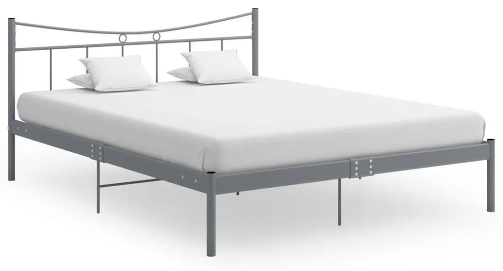 324803 vidaXL Estrutura de cama metal 140x200 cm cinzento