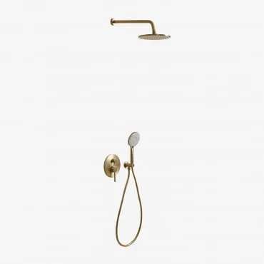 Coluna De Chuveiro Embutida Em Latão Orveta Dourado Escovado - Sklum
