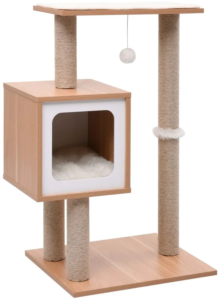 Árvore para gatos com tapete arranhador sisal 82 cm
