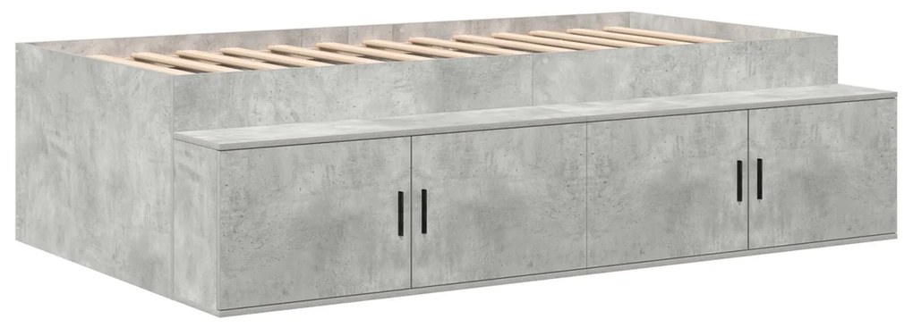 Estrutura de Cama com Armazenamento Cinza 100x200 cm