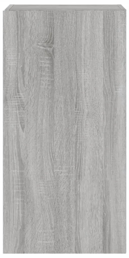 Móvel de parede p/ TV c/ luzes LED 40,5x35x80cm cinzento sonoma