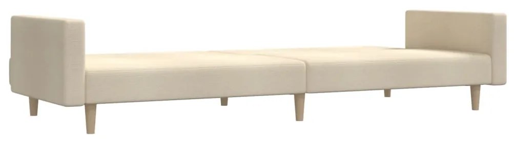 Sofá-cama de 2 lugares tecido cor creme