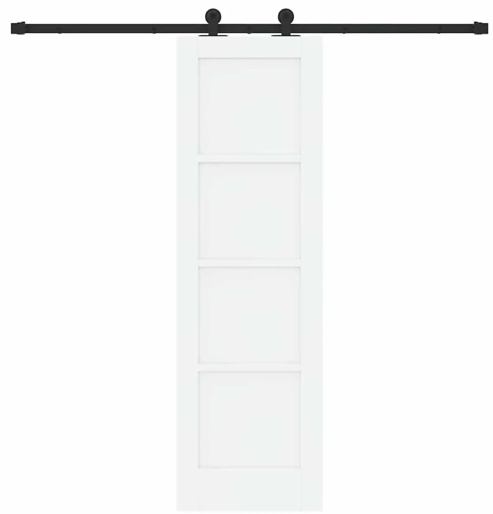 Porta Deslizante vidaXL com Conjunto de Hardware Branca 61x198,5 cm Ma