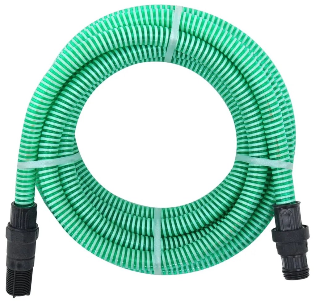 vidaXL Mangueira de sucção com conectores de PVC 1" 10 m PVC verde