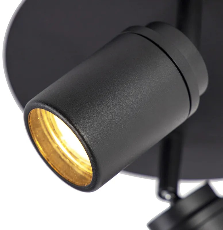 LED Projetores modernos inteligentes pretos com GU10 2 luzes IP44 - Ducha Moderno