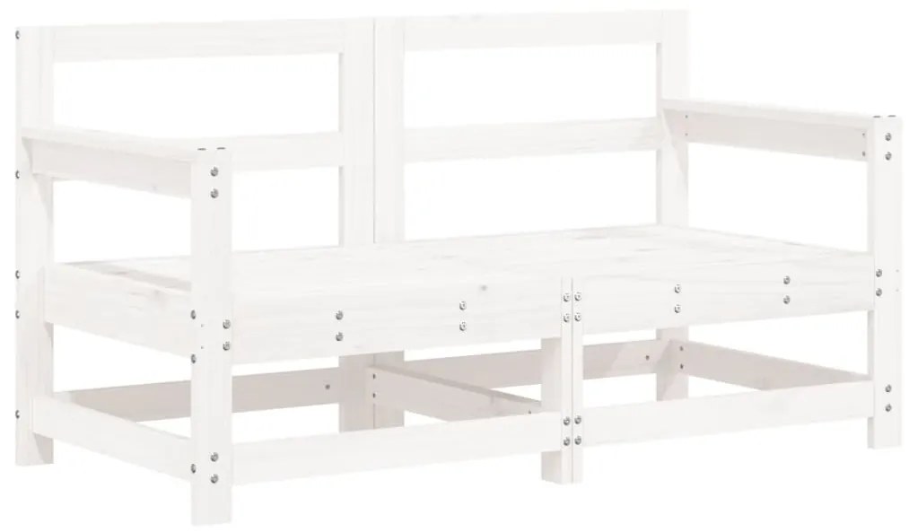 6 pcs conjunto lounge de jardim pinho maciço branco