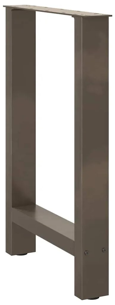 Pés para mesa de jantar em aço natural, 2 peças, 60x(72-73) cm, aço