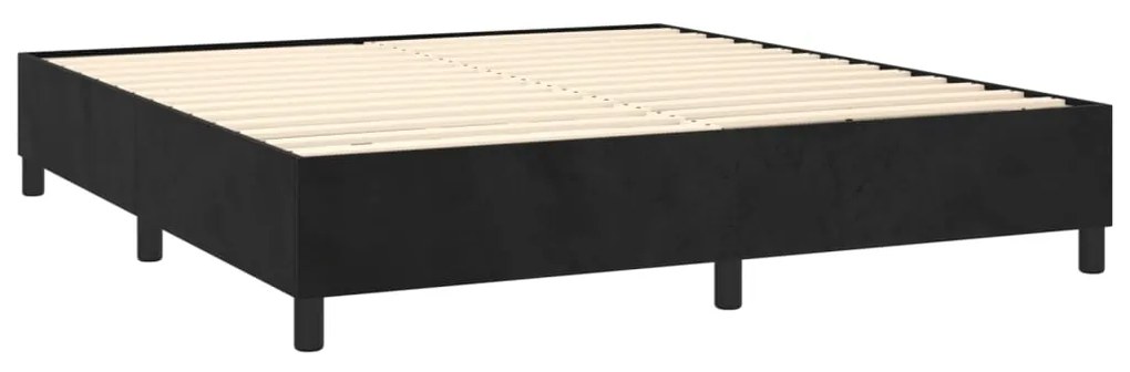 Cama box spring c/ colchão/LED 180x200 cm veludo preto