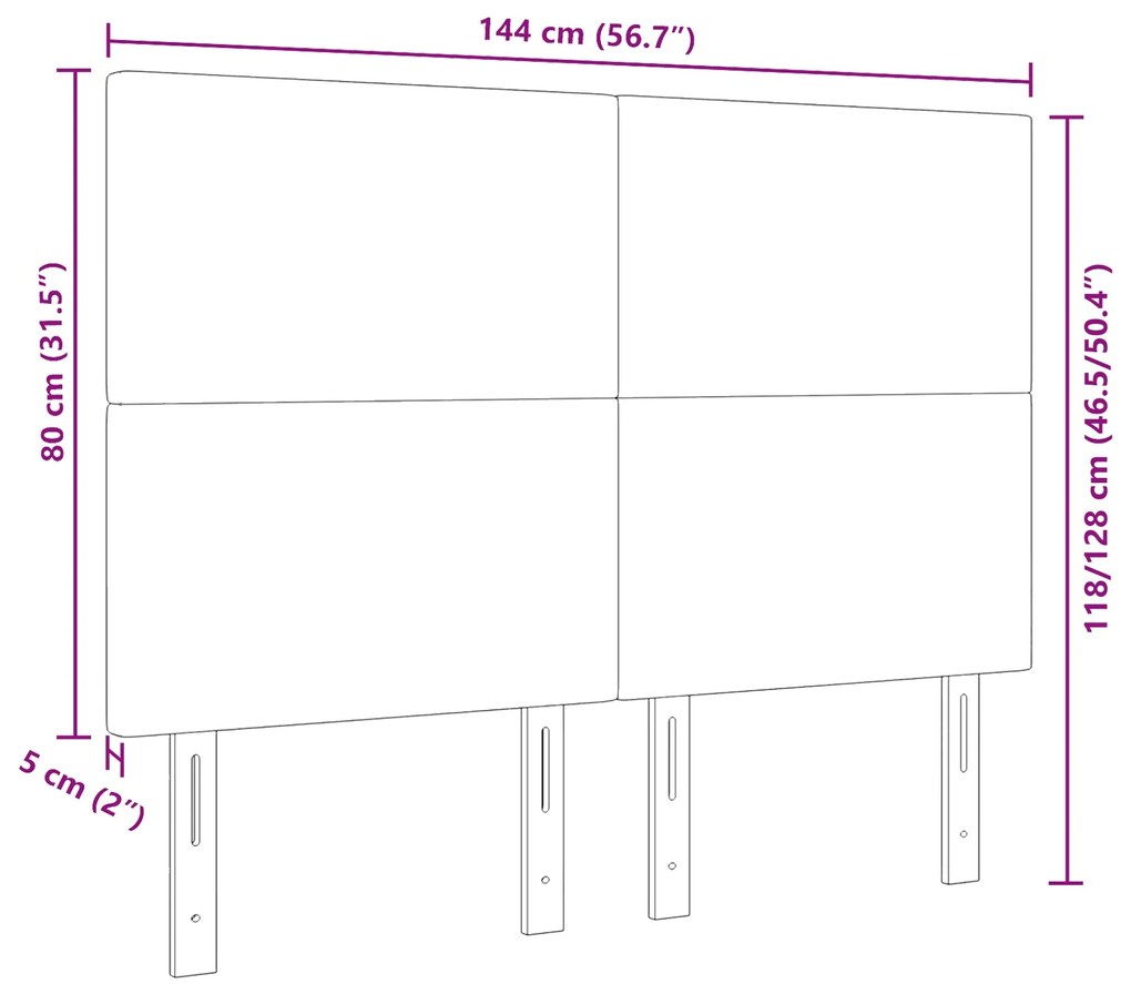 Cabeceira vidaXL Design Simples Cinza Escuro 140 cm Tecido de Corduroy