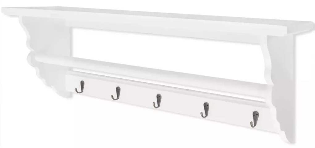 Suportes para Casacos Bengaleiro Estilo Barroco Mdf Branco