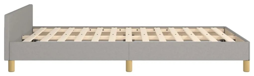 Estrutura de cama sem colchão 120x200 cm tecido cinzento-claro