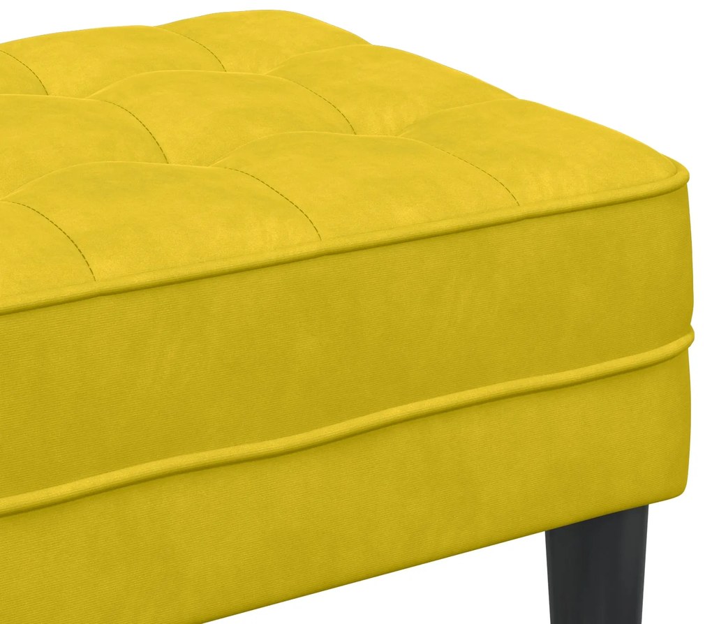 Banco Amarelo 113x57x39 cm de Veludo