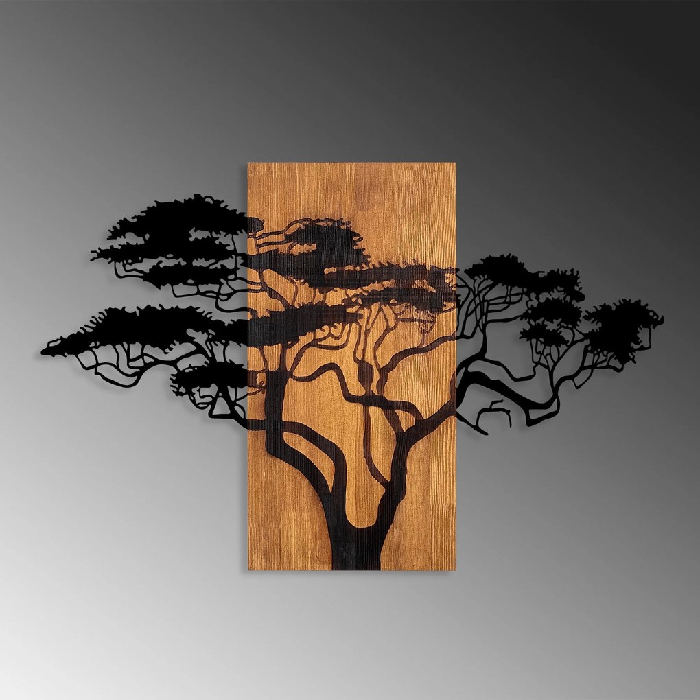 Acessório Decorativo de Parede Acácia – Nogueira e Preto – 90 x 58 cm