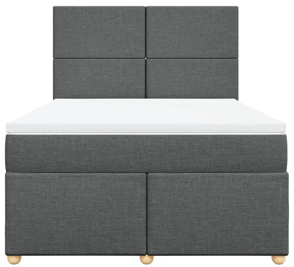 Cama com molas/colchão 140x200 cm tecido cinzento-escuro