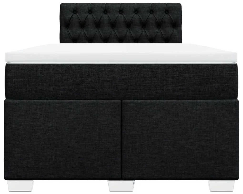 Cama boxspring com colchão 120x190 cm tecido preto